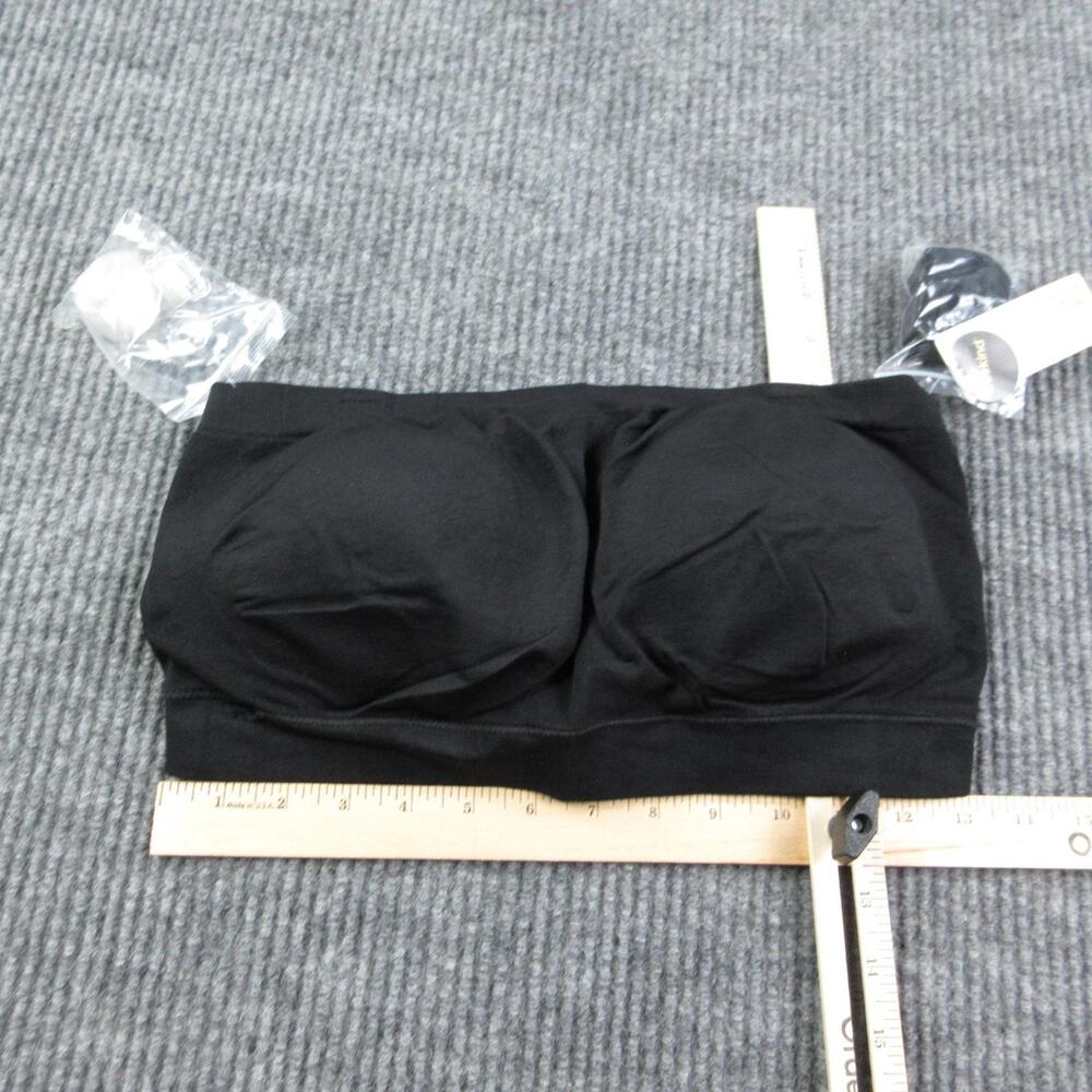 Truekind Bra Womens XL Black Convertible Strapless Bandeau Removable Straps NWT